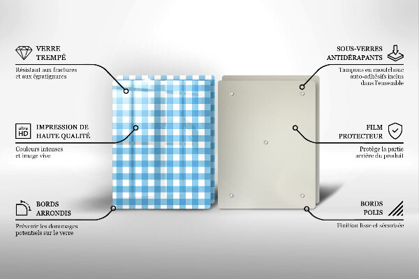 Copri piano cottura Motivo a quadretti blu e bianchi