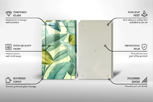 Copri piano cottura Foglie tropicali verdi