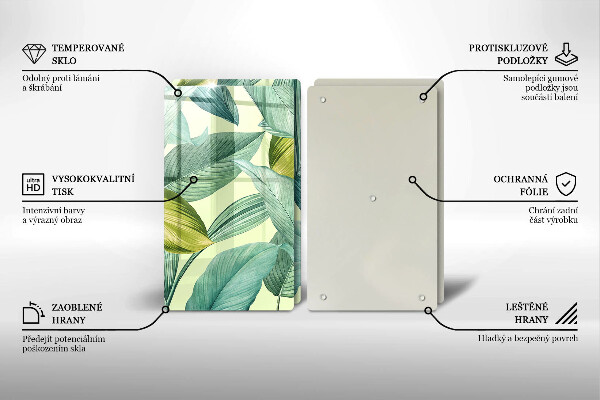 Copri piano cottura Foglie tropicali verdi