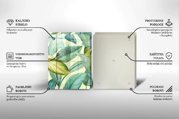 Copri piano cottura Foglie tropicali verdi