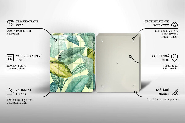 Copri piano cottura Foglie tropicali verdi