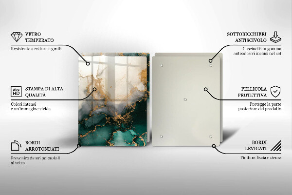 Copri piano cottura Marmo multicolore
