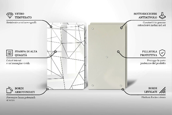 Copri piano cottura Triangoli bianchi