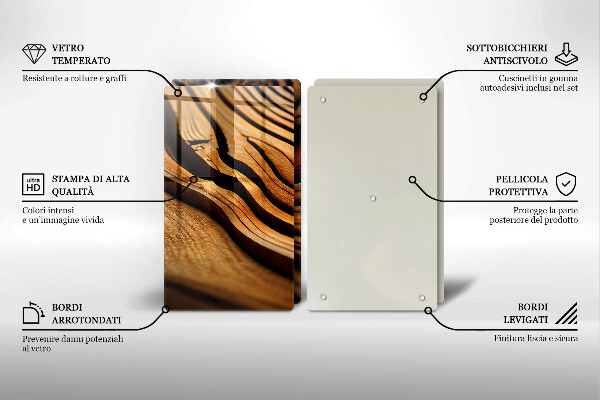 Copri piano cottura Ceppo di legno