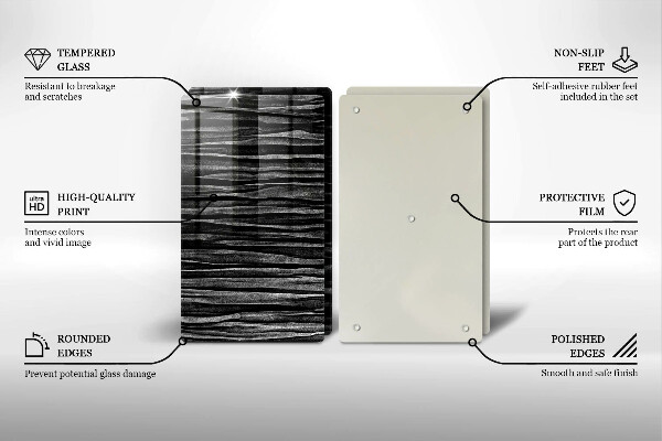 Copri piano cottura Astrazione nera