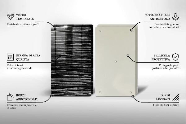 Copri piano cottura Astrazione nera