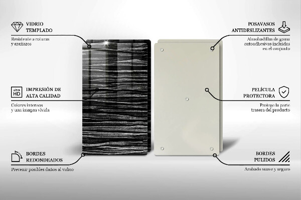 Copri piano cottura Astrazione nera