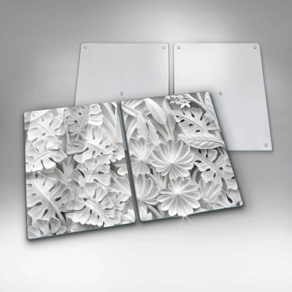 Copri piano cottura fiori bianchi