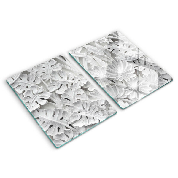 Copri piano cottura fiori bianchi