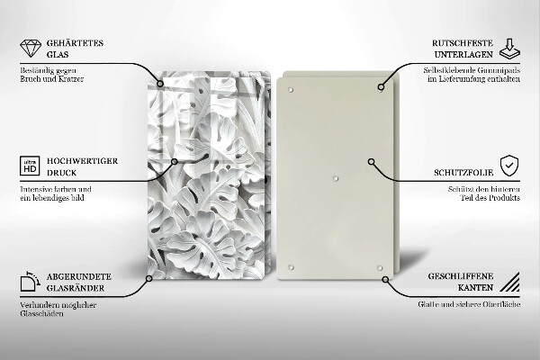 Copri piano cottura fiori bianchi