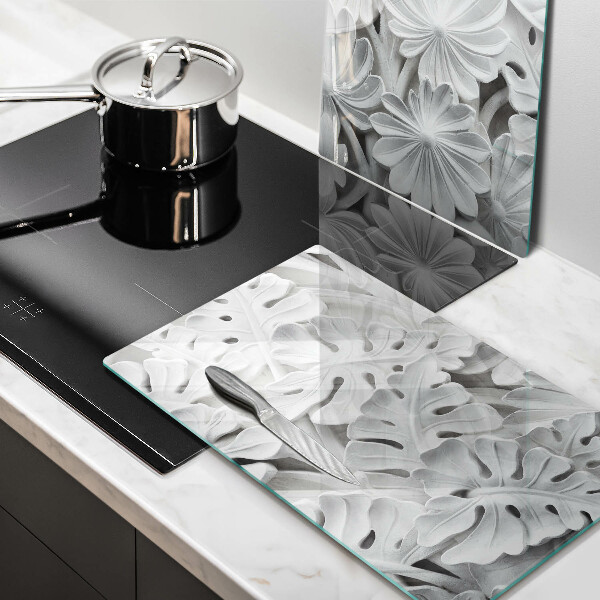 Copri piano cottura fiori bianchi