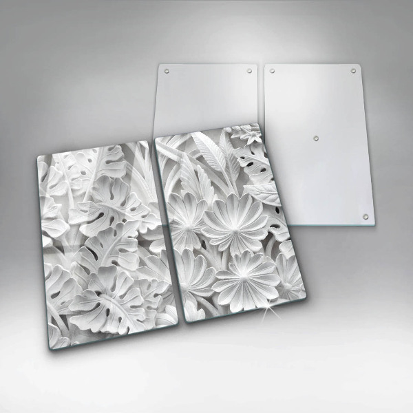 Copri piano cottura fiori bianchi