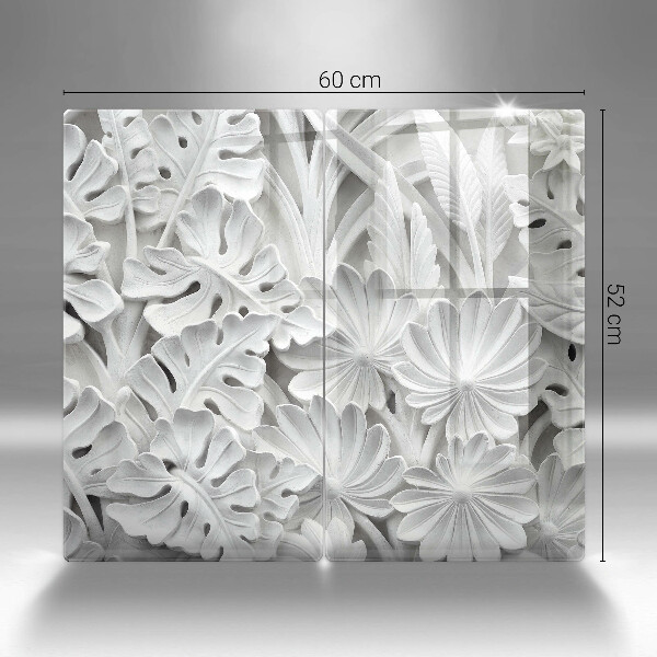 Copri piano cottura fiori bianchi