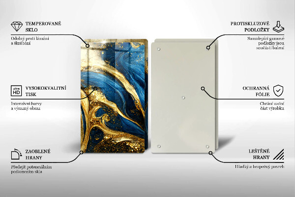 Copri piano cottura Marmo blu e oro