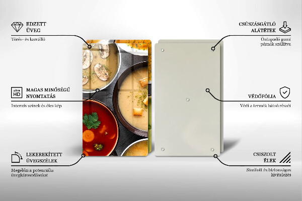 Copri piano cottura in vetro Zuppe colorate