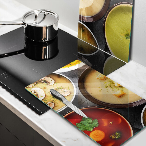 Copri piano cottura in vetro Zuppe colorate