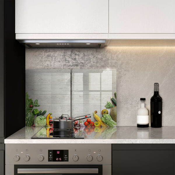 Copri piano cottura in vetro Verdure su tavole