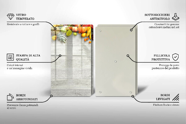 Copri piano cottura in vetro Frutta su tavole