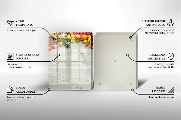 Copri piano cottura in vetro Frutta su tavole