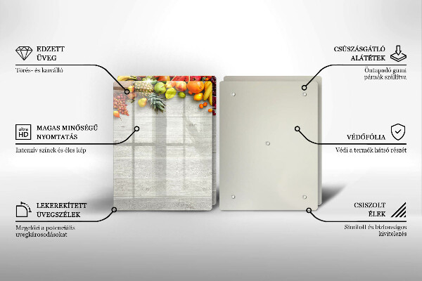 Copri piano cottura in vetro Frutta su tavole