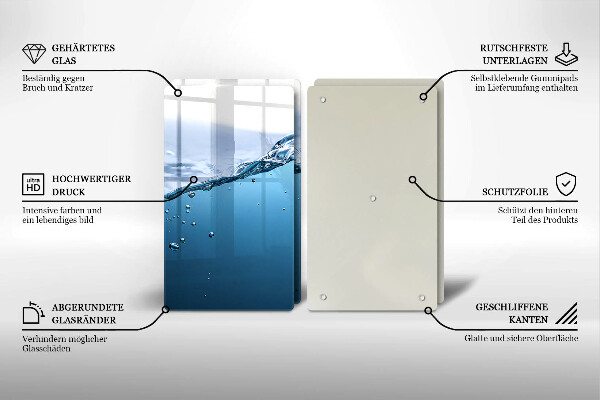 Copri piano cottura in vetro Acqua blu