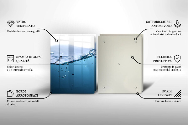 Copri piano cottura in vetro Acqua blu