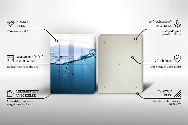 Copri piano cottura in vetro Acqua blu