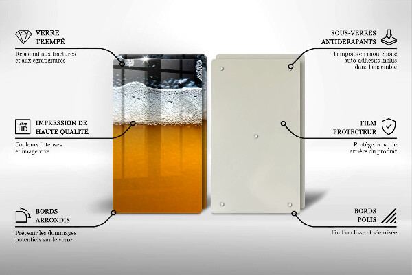 Copri piano cottura in vetro Bevi schiuma di birra