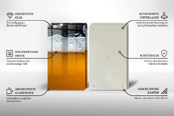 Copri piano cottura in vetro Bevi schiuma di birra