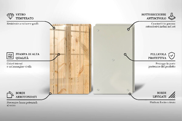 Copri piano cottura in vetro Tavole di legno delicate