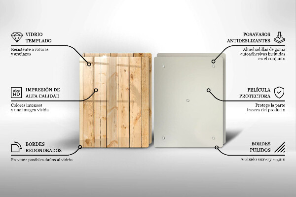 Copri piano cottura in vetro Tavole di legno delicate