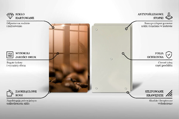 Copri piano cottura in vetro Chicchi di caffè