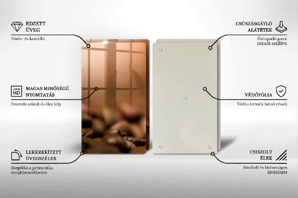 Copri piano cottura in vetro Chicchi di caffè