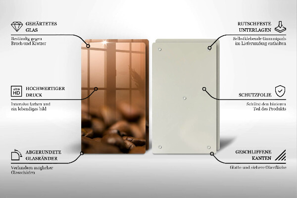 Copri piano cottura in vetro Chicchi di caffè