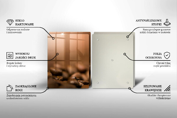 Copri piano cottura in vetro Chicchi di caffè