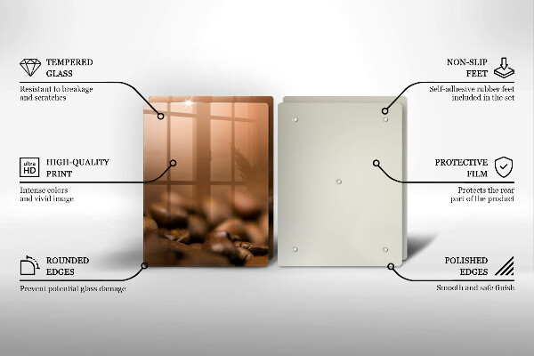 Copri piano cottura in vetro Chicchi di caffè