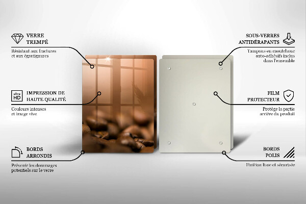 Copri piano cottura in vetro Chicchi di caffè