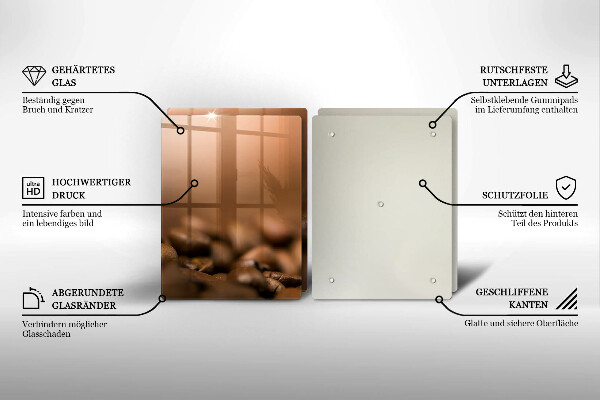 Copri piano cottura in vetro Chicchi di caffè