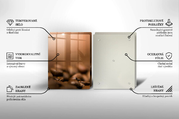 Copri piano cottura in vetro Chicchi di caffè