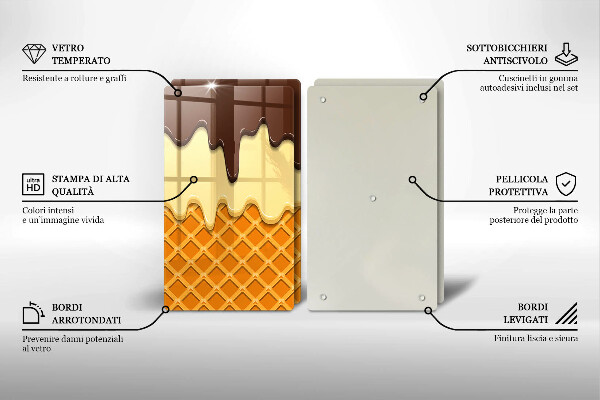 Copri piano cottura in vetro Illustrazione del cono gelato