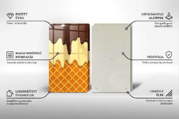 Copri piano cottura in vetro Illustrazione del cono gelato
