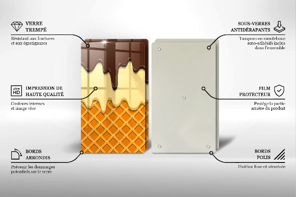 Copri piano cottura in vetro Illustrazione del cono gelato