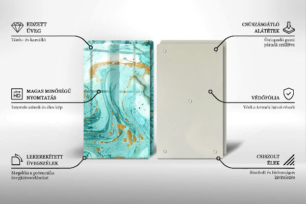 Copri piano cottura in vetro Astrazione blu