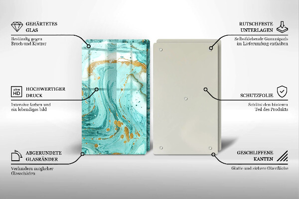 Copri piano cottura in vetro Astrazione blu