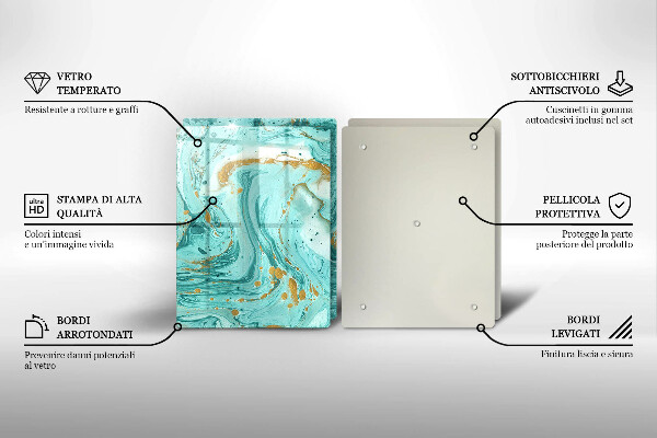 Copri piano cottura in vetro Astrazione blu