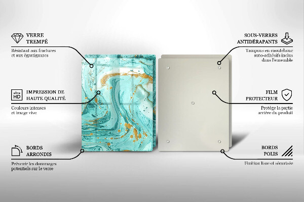 Copri piano cottura in vetro Astrazione blu