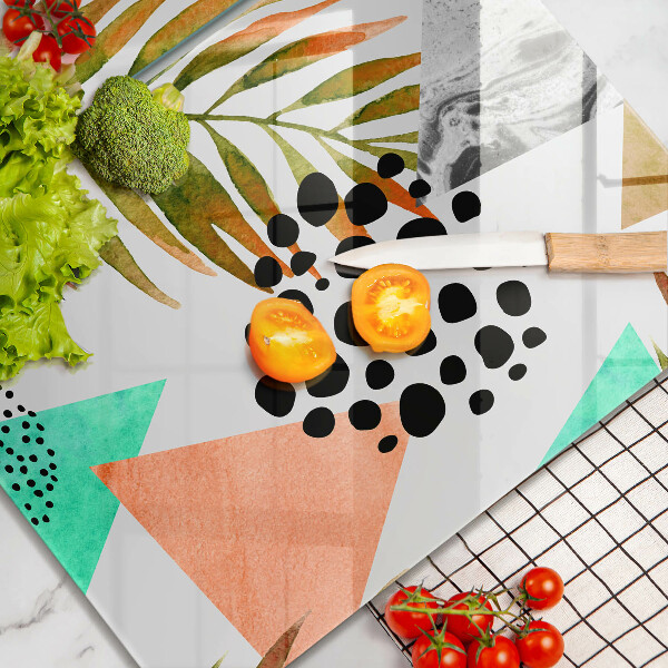 Copri piano cottura in vetro Modello di foglie Boho