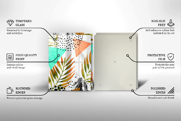 Copri piano cottura in vetro Modello di foglie Boho