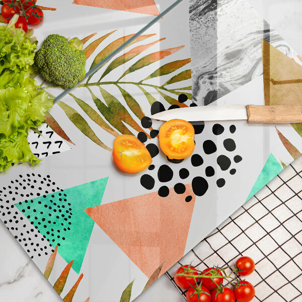 Copri piano cottura in vetro Modello di foglie Boho