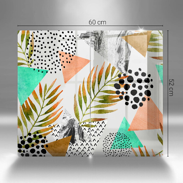 Copri piano cottura in vetro Modello di foglie Boho
